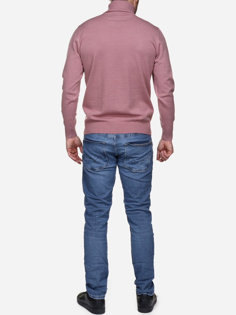 Pull col roulé Rose - Kiabi