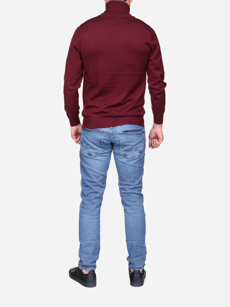 Pull col roulé Rouge - Kiabi