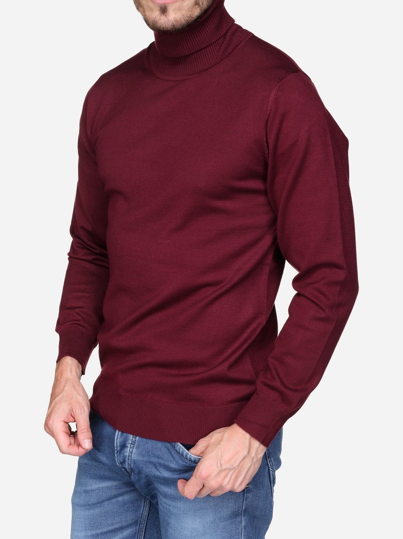 Pull col roulé Rouge - Kiabi