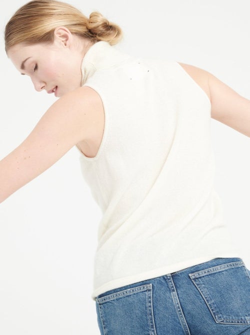 Pull col roulé sans manches femme 100% cachemire - LILLY 13 - Kiabi