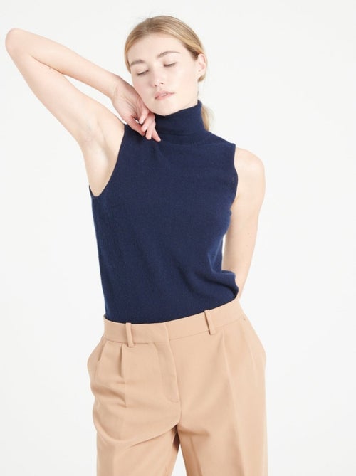 Pull col roulé sans manches femme 100% cachemire - LILLY 13 - Kiabi