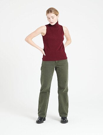 Pull col roulé sans manches femme 100% cachemire - LILLY 13