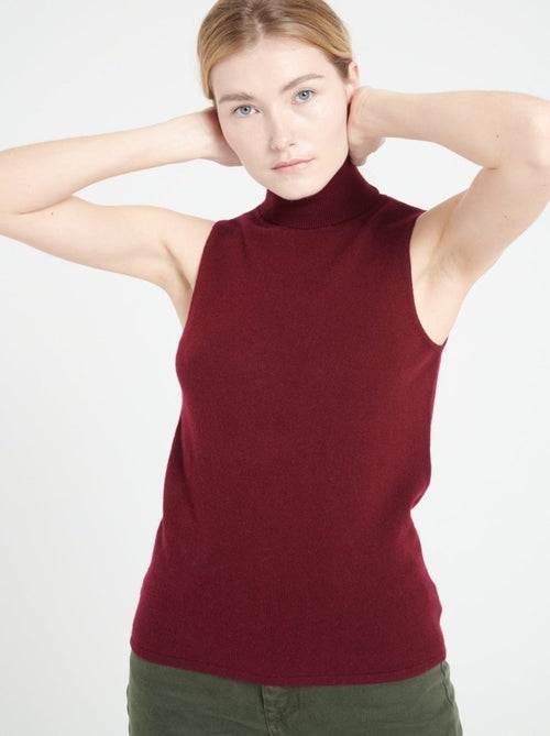 Pull col roulé sans manches femme 100% cachemire - LILLY 13 - Kiabi