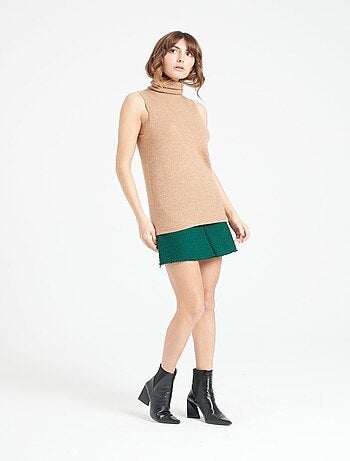 Pull col roulé sans manches femme 100% cachemire - LILLY 13