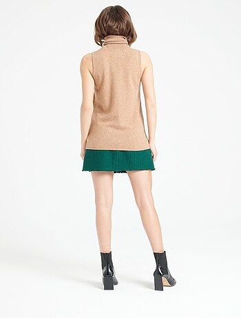 Pull col roulé sans manches femme 100% cachemire - LILLY 13