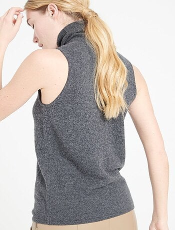 Pull col roulé sans manches femme 100% cachemire - LILLY 13