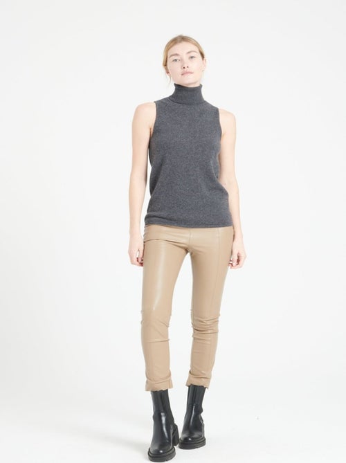 Pull col roulé sans manches femme 100% cachemire - LILLY 13 - Kiabi