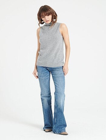 Pull col roulé sans manches femme 100% cachemire - LILLY 13