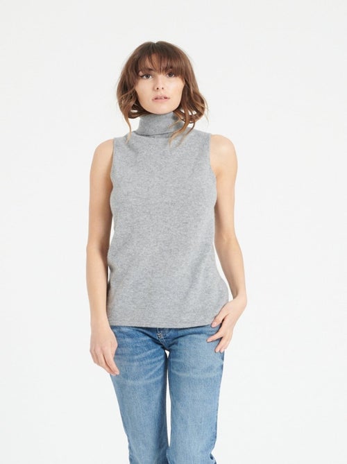 Pull col roulé sans manches femme 100% cachemire - LILLY 13 - Kiabi