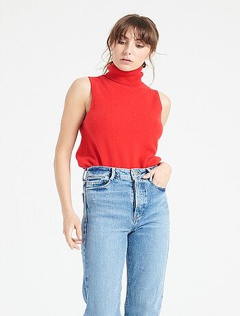 Pull col roulé sans manches femme 100% cachemire - LILLY 13