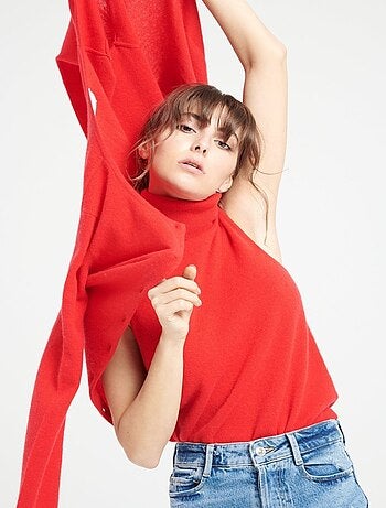 Pull col roulé sans manches femme 100% cachemire - LILLY 13