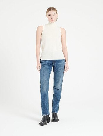 Pull col roulé sans manches femme en cachemire - LILLY 13