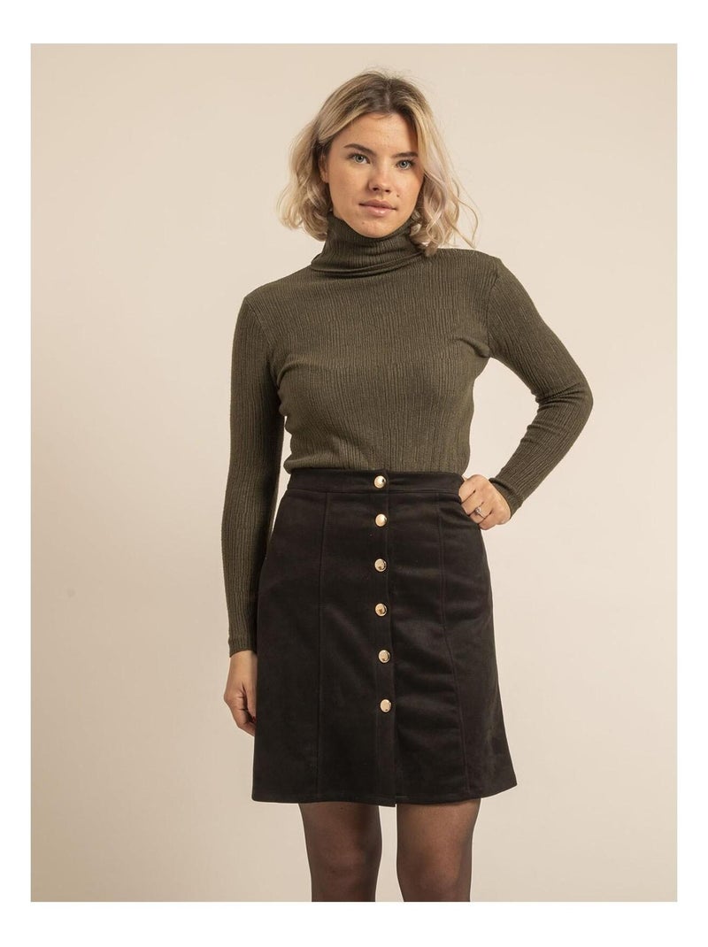 Pull col roulé texturé KILANIE Gris - Kiabi
