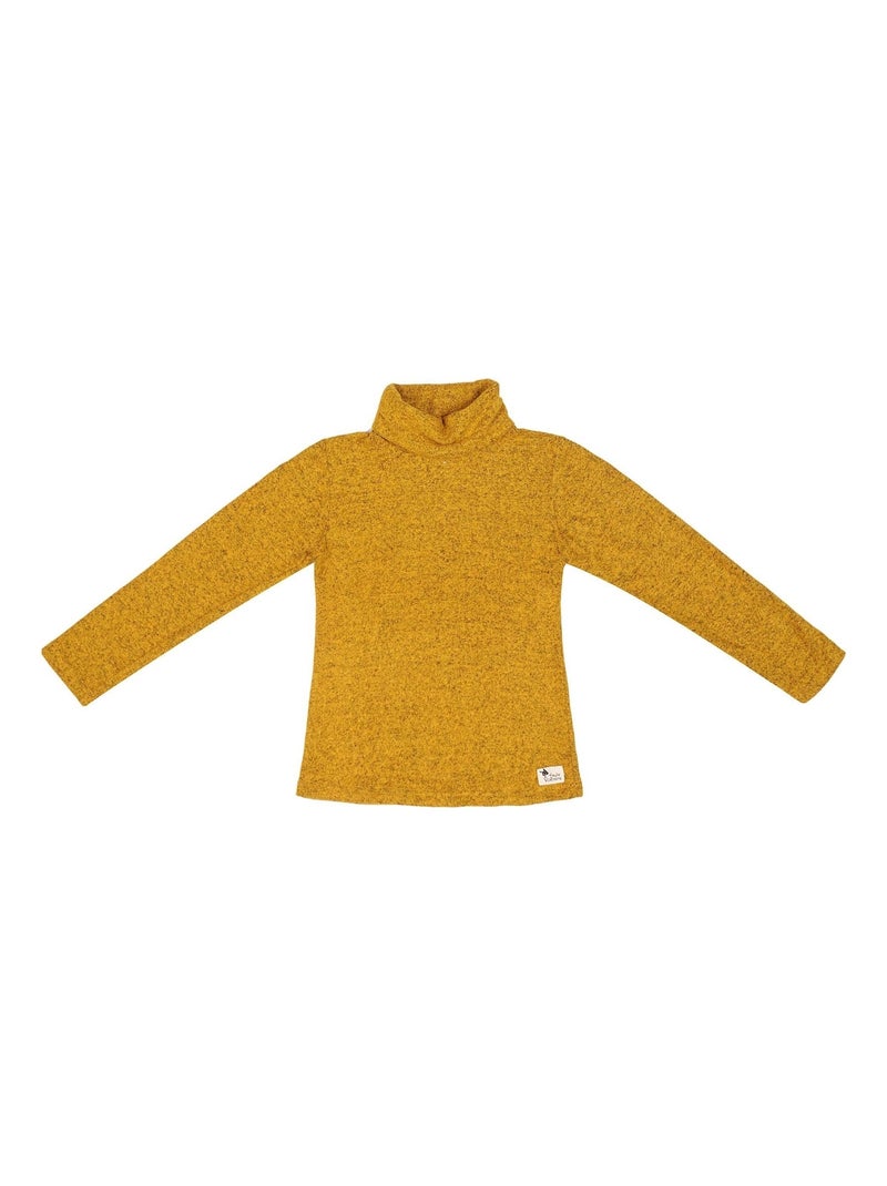 Pull Col Roulé Tout Doux  Coton effet Laine   HARMONIE - La Faute à Voltaire Jaune - Kiabi