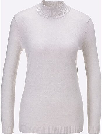 Pull col roulé en douceur avec manches longues et bords-côtes - Taille standard - Moda Vilona