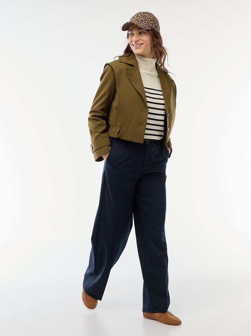 Pull col roulé uni Beige - Kiabi