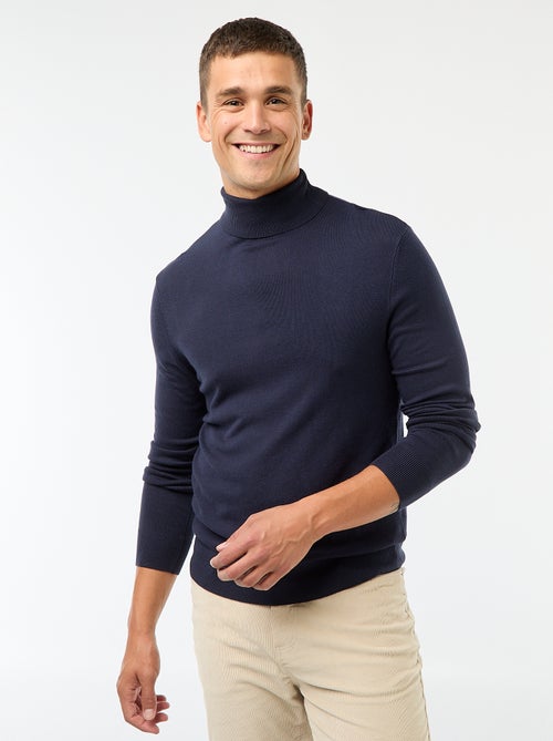 Pull col roulé uni - Kiabi