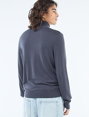 Pull col roulé uni