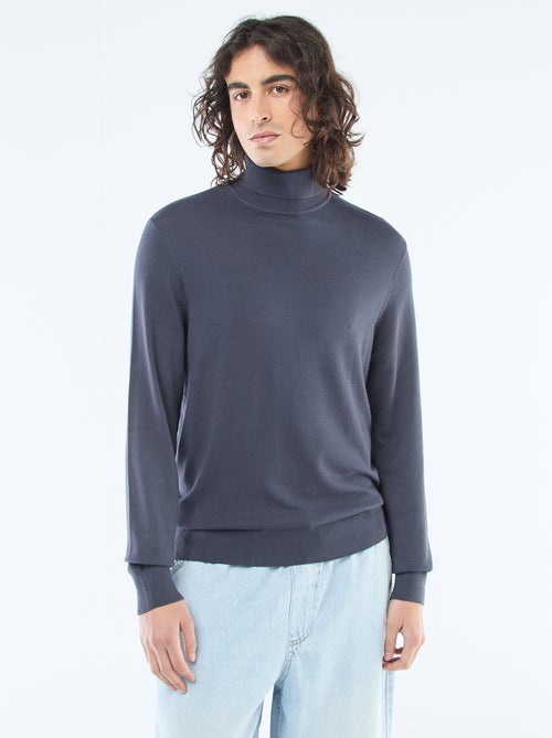 Pull col roulé uni - Kiabi