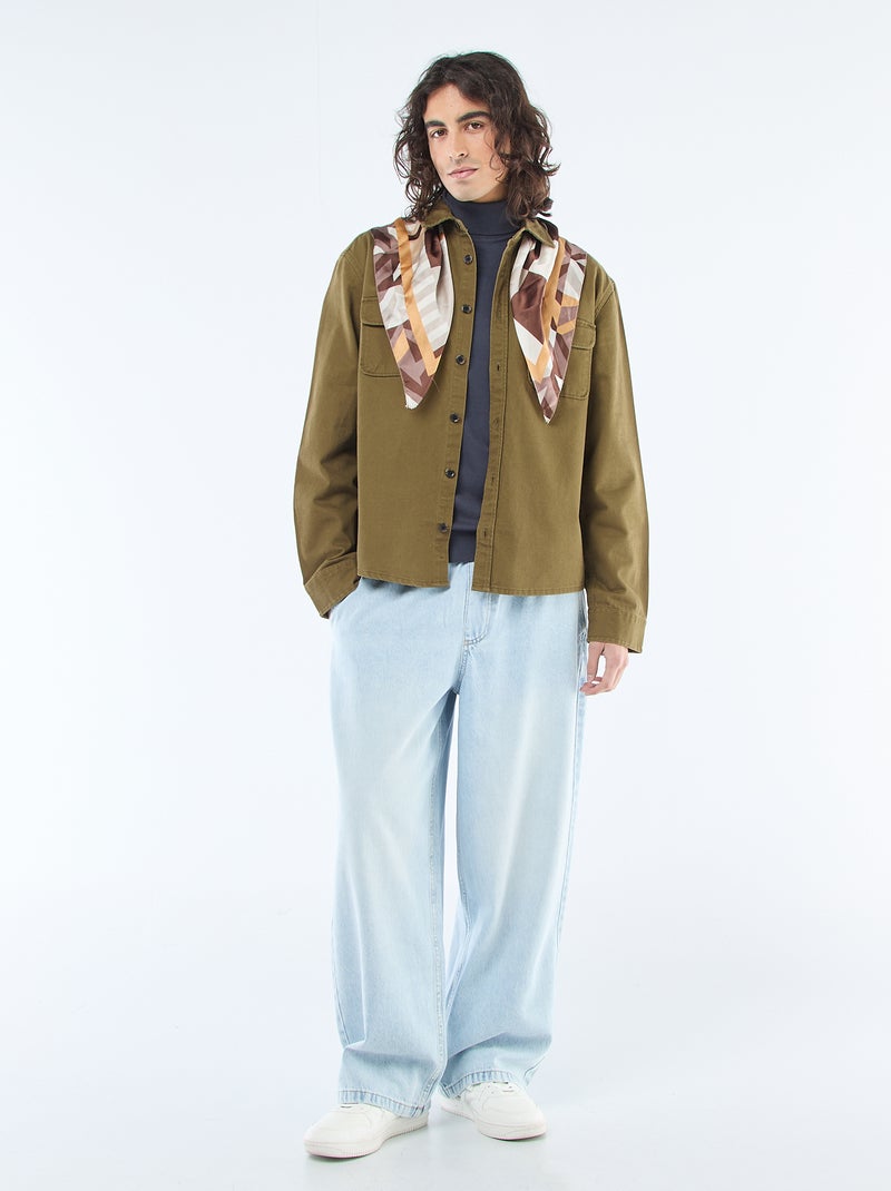 Pull col roulé uni Bleu - Kiabi