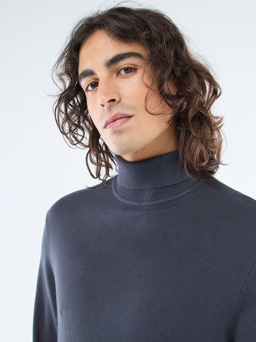 Pull col roulé uni - Kiabi