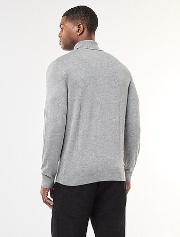 Pull col roulé uni