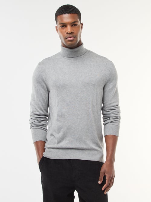Pull col roulé uni - Kiabi