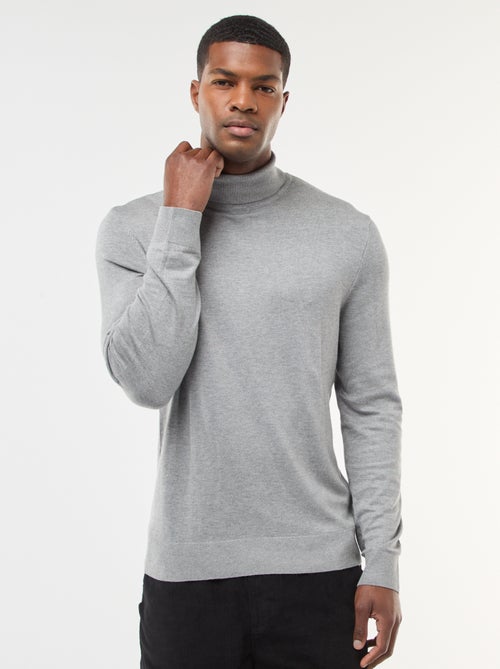Pull col roulé uni - Kiabi
