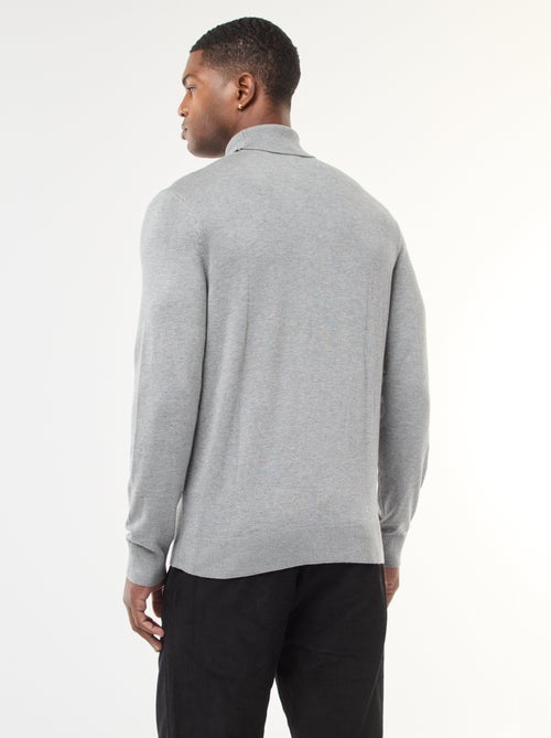 Pull col roulé uni - Kiabi