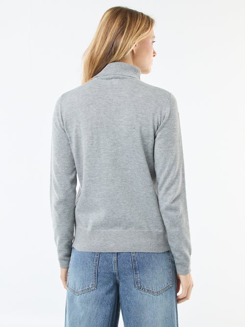 Pull col roulé uni - Kiabi