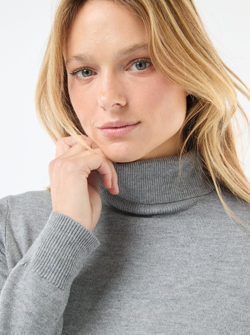 Pull col roulé uni - Kiabi