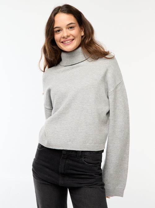 Pull col roulé uni - Kiabi