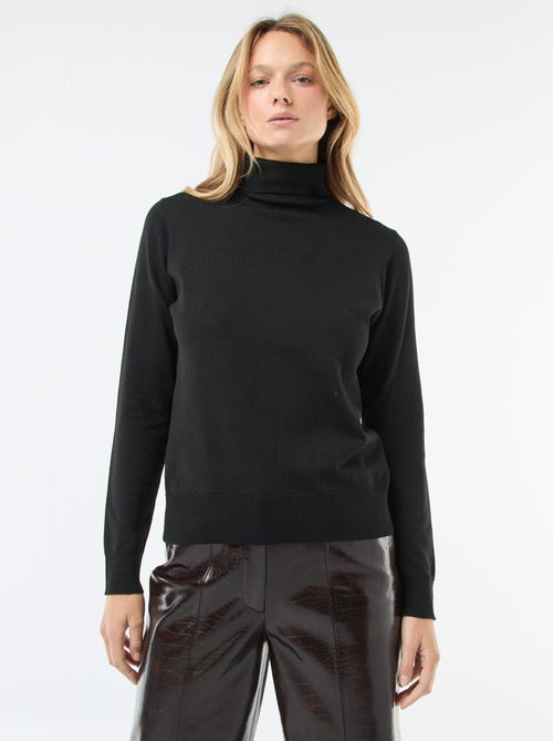 Pull col roulé uni - Kiabi