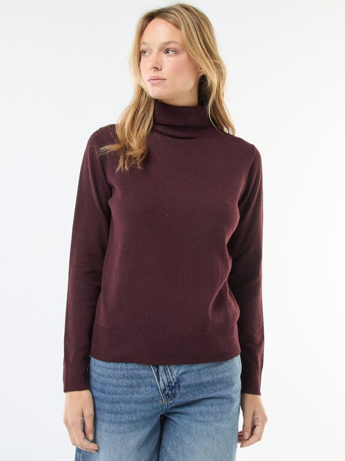 Pull col roulé uni - Kiabi