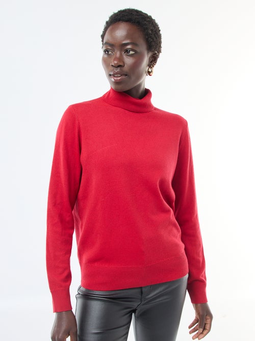 Pull col roulé uni - Kiabi