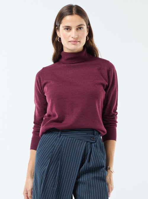 Pull col roulé uni - Kiabi