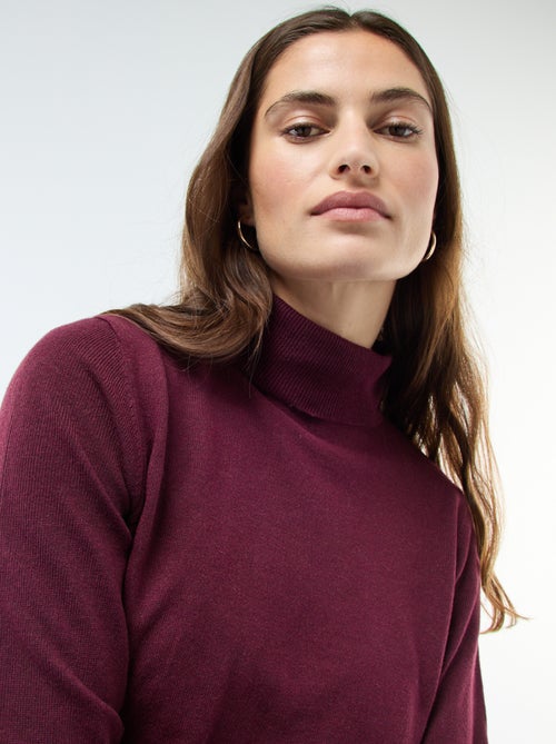 Pull col roulé uni - Kiabi