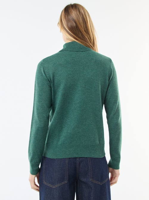 Pull col roulé uni - Kiabi