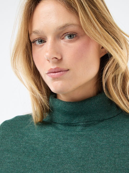 Pull col roulé uni - Kiabi