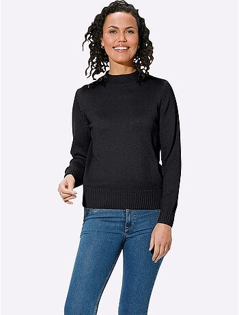 Pull femme col tortue et finitions côtelées manches et ourlet - Taille standard - Witt