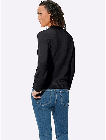 Pull femme col tortue et finitions côtelées manches et ourlet - Taille standard - Witt