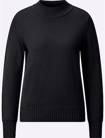 Pull femme col tortue et finitions côtelées manches et ourlet - Taille standard - Witt