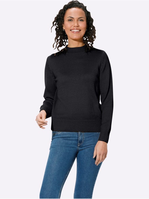 Pull col tortue uni avec manches longues et finitions côtelées - Taille standard - Witt - Kiabi