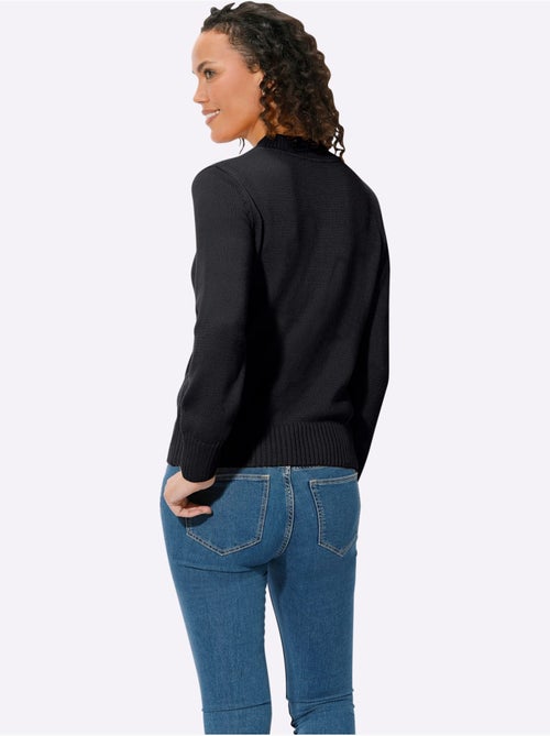 Pull col tortue uni avec manches longues et finitions côtelées - Taille standard - Witt - Kiabi