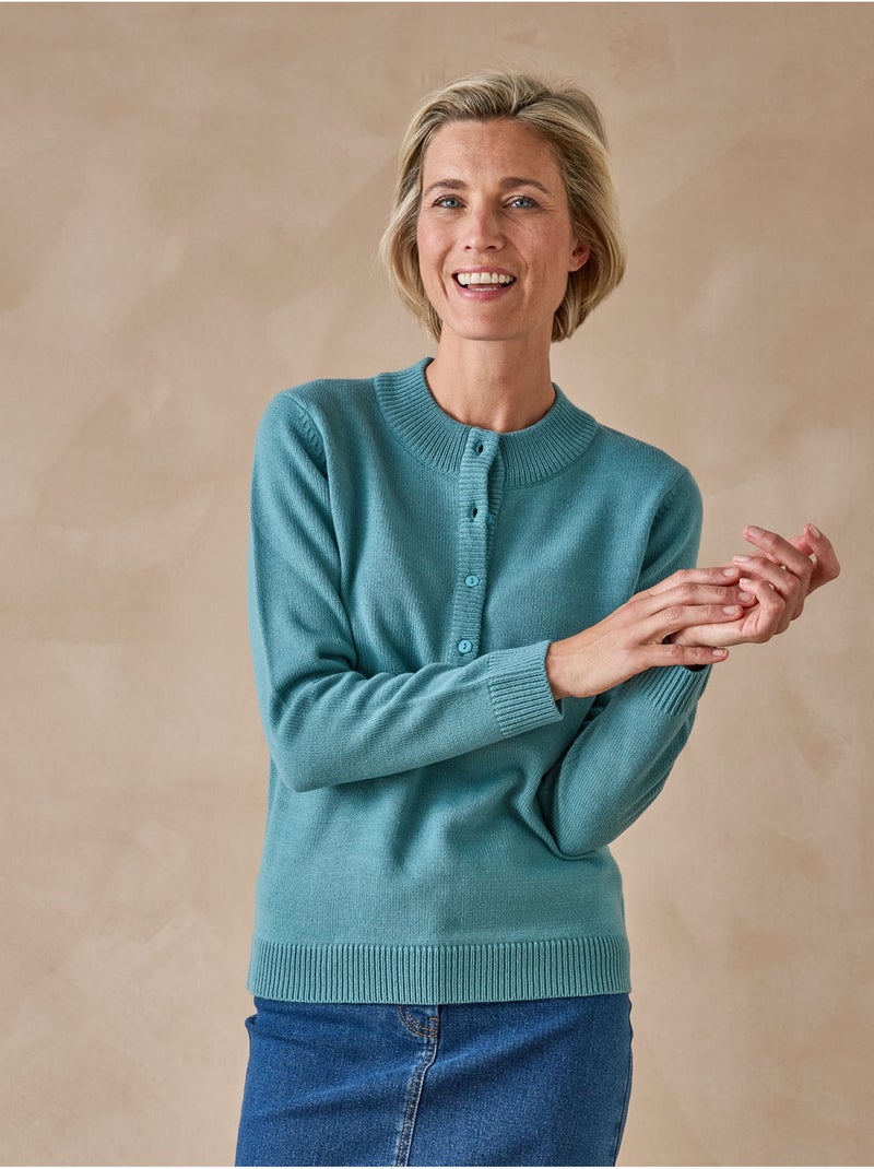 Pull col tunisien - DAXON Bleu céladon - Kiabi