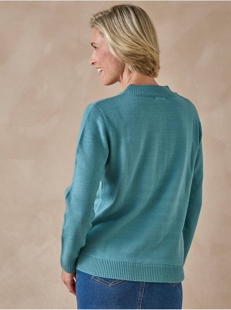 Pull col tunisien - DAXON Bleu céladon - Kiabi