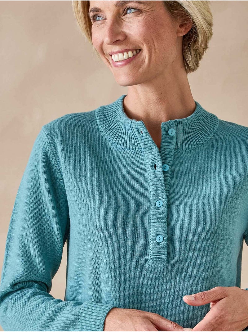 Pull col tunisien - DAXON Bleu céladon - Kiabi