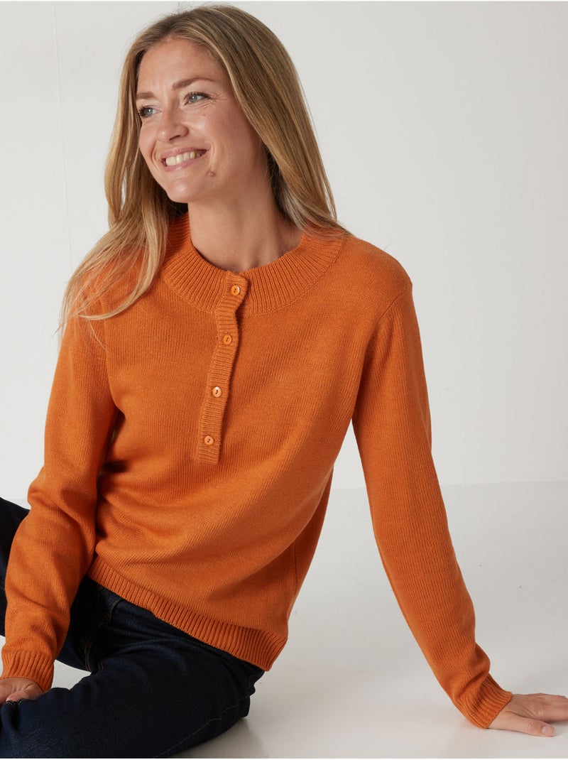 Pull col tunisien - DAXON Orange - Kiabi