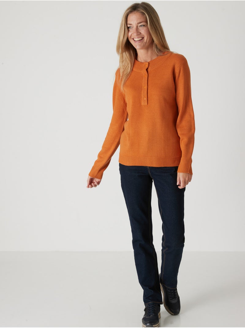 Pull col tunisien - DAXON Orange - Kiabi