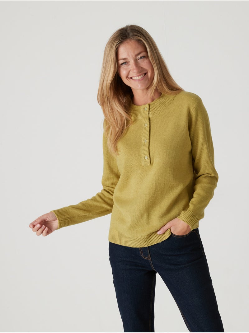 Pull col tunisien - DAXON Vert anis - Kiabi